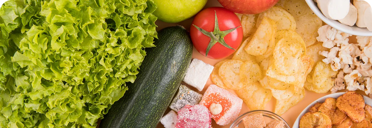 Alimentos frescos y verduras