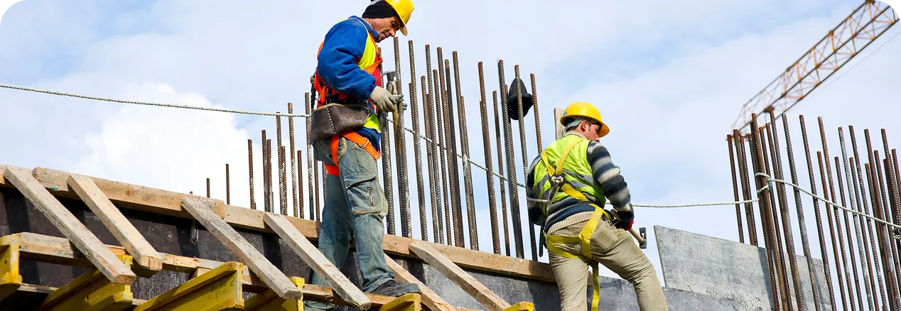 Trabajadores de la construcción en una obra